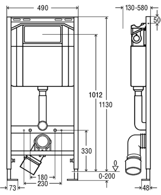 Инсталляция Viega Eco 727550 для подвесного унитаза с клавишей смыва Хром