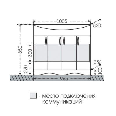 Тумба с раковиной СанТа Верона 100 Белая