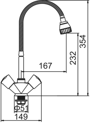 Смеситель для кухни Zerix LR84309 ZX0045 Хром