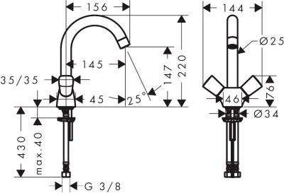 Смеситель для раковины Hansgrohe Logis 71221000 Хром