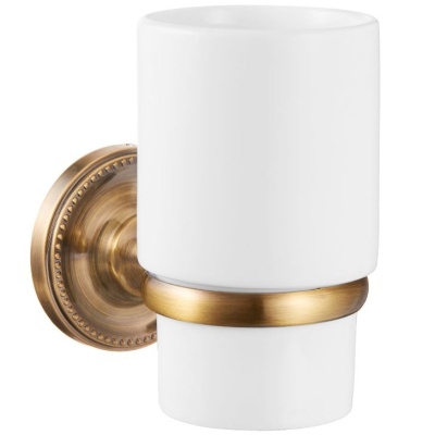 Стакан для зубных щеток Fora Real FOR-RE044 Бронза Белая