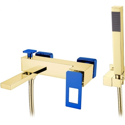 Смеситель для ванны Boheme Q 143-GUV Золото Синий