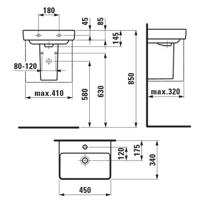Раковина Laufen Pro S 45 8.1596.1 Белая