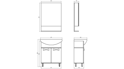 Тумба под раковину АСБ-мебель Мираж 65 9980 Дуб