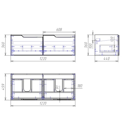 Тумба под раковину Alvaro Banos Armonia 125 подвесная Белый лак