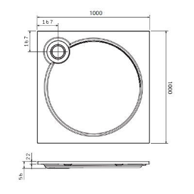 Душевой поддон из искусственного камня Florentina П-1 100х100 Белый