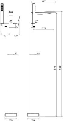 Смеситель для ванны Ravak Freedom X070079 Хром