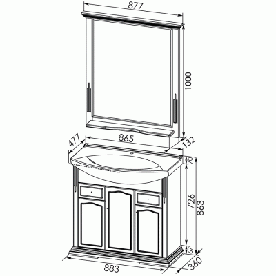 Комплект мебели для ванной Aquanet Лагуна 85 203779 Белый