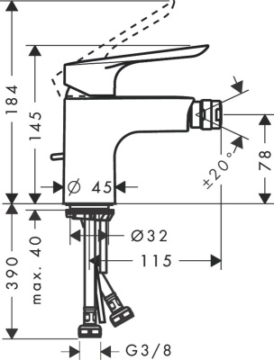 Смеситель для биде Hansgrohe Logis E 71232000 Хром