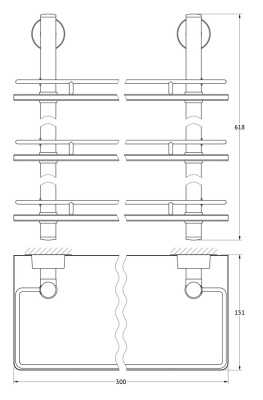 Стеклянная полка FBS Nostalgy 067 Хром