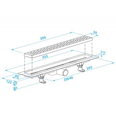 Душевой лоток PlastBrno SZE1391 с решеткой
