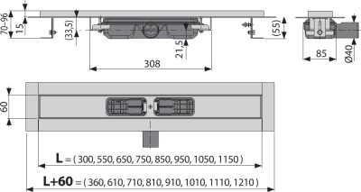 Душевой лоток Alcaplast APZ101-300 без решетки