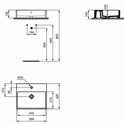 Раковина Ideal Standard Strada 50 K081601 Белая