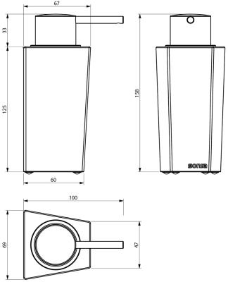 Дозатор для жидкого мыла Sonia S-2 154272 Белый