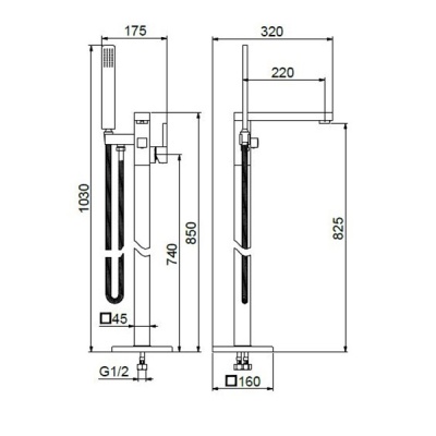 Смеситель для ванны Webert Pegaso PE851101740 Белый матовый