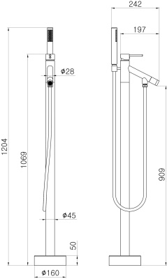 Смеситель для ванны Swedbe Spira 4010 Хром