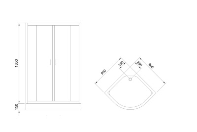 Душевой уголок Royal Bath НК 90х90 RB90HK-T-CH с поддоном профиль Хром стекло прозрачное