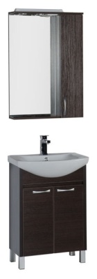 Зеркало со шкафом Aquanet Донна 60 168938 с подсветкой R Венге