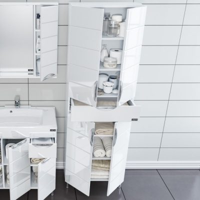 Шкаф пенал СанТа Родос 60 Белый