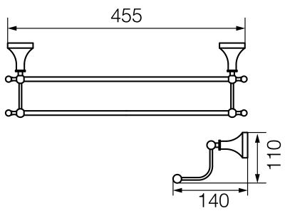 Полотенцедержатель Veragio Gialetta VR.GIL-6422.DO двойной Золото
