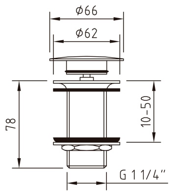 Донный клапан Clever Vela 97395 Хром