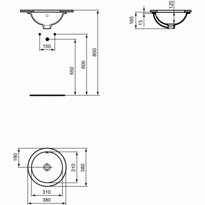 Раковина Ideal Standard Connect 38 E505201 Белая