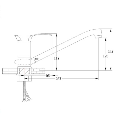 Смеситель для кухни Ростовская Мануфактура Сантехники SL86-004FBS-25 Хром