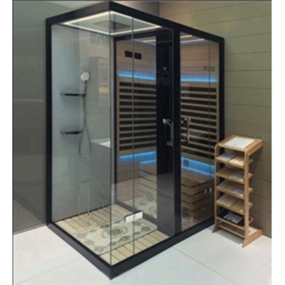 Душевая кабина Orans SN-99100 RS 180x130 с сауной профиль Черный задние стенки Белые