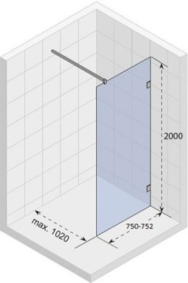 Душевая перегородка Riho Scandic S400 75 GC49200 профиль Хром стекло прозрачное
