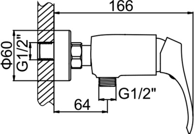 Смеситель для душа Zerix LR2042C ZX0229 Бронза