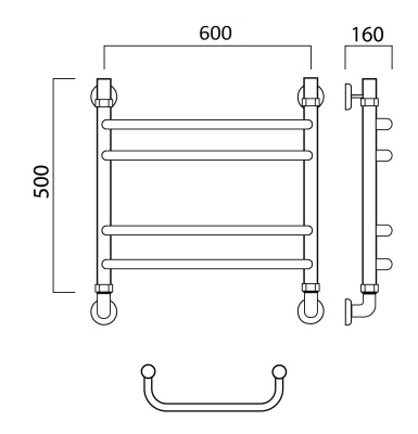Водяной полотенцесушитель Aquanerzh 01-06A5060 Хром