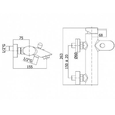 Смеситель для ванны Paffoni Berry BR022CR Хром