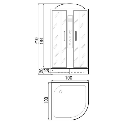 Душевая кабина River Desna 100x100x26 ТН 10000000731+10000001450 с поддоном
