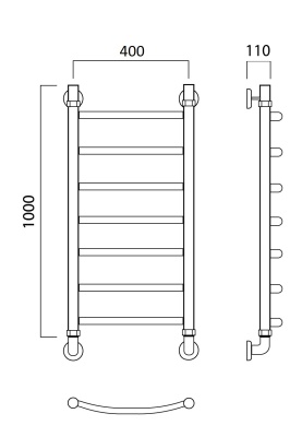 Водяной полотенцесушитель Aquanerzh 01-00A10040 Хром