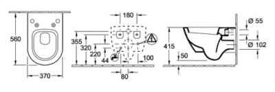 Унитаз Villeroy&Boch Subway 2.0 5614R5R1 подвесной без сиденья