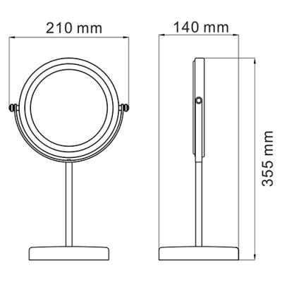 Косметическое зеркало WasserKRAFT K-1003 с увеличением Хром