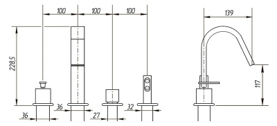 Смеситель на борт ванны Migliore Alimatha ML.ALC-5755 Хром