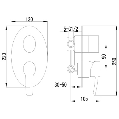 Смеситель для душа Lemark Atlantiss LM3227C Хром