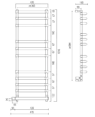 Полотенцесушитель Margaroli Luna 534-11 BOX Хром
