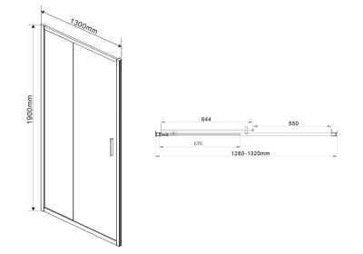 Душевая дверь Vincea Garda VDS-1G130CH 130x190 профиль Хром стекло шиншилла