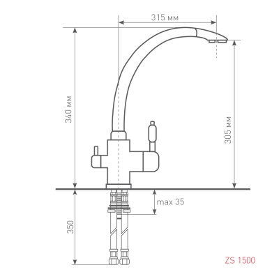 Смеситель для раковины Zigmund&Shtain ZS 1500 Индийская ваниль