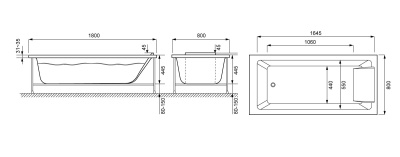 Акриловая ванна Jacob Delafon Sofa 180x80 Е60516RU-00 без гидромассажа