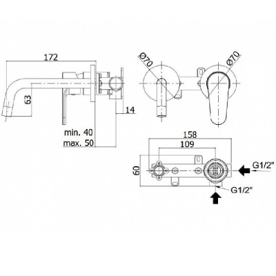 Смеситель для раковины Paffoni Green GR101CR70 Хром