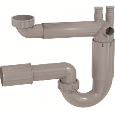 Сифон для кухонной мойки Prevex P-loc PL1-N2N45-001 Серый