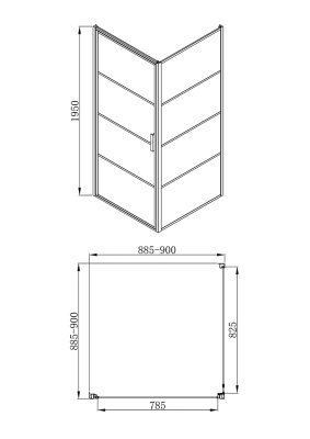 Душевой уголок Bravat Black Line 90x90 BS090.2115B профиль Черный стекло прозрачное