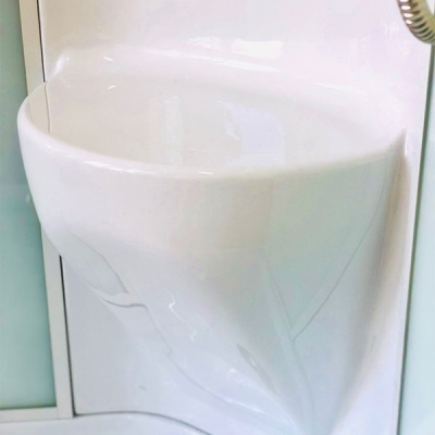 Душевая кабина Royal Bath HP 80х80 RB80HP7-WT-CH с гидромассажем стекло прозрачное задняя стенка Белая