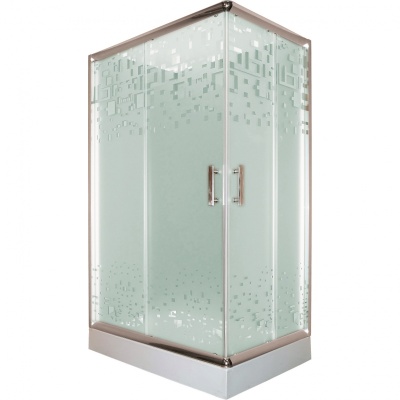 Душевой уголок Parly ZQ121 L 120х195 профиль Полированный алюминиевый стекло матовое