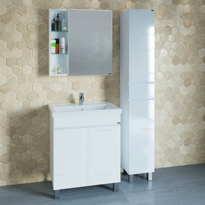 Тумба с раковиной СанТа Марс 70 2 двери Белая