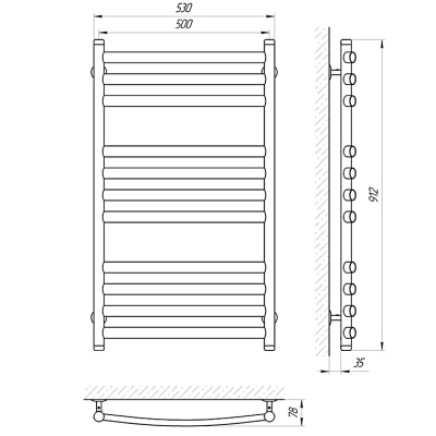 Электрический полотенцесушитель Laris Классик Премиум П11 90х50 сухой тэн Хром Электрический полотенцесушитель Laris Классик Премиум П11 90х50 сухой тэн Хром