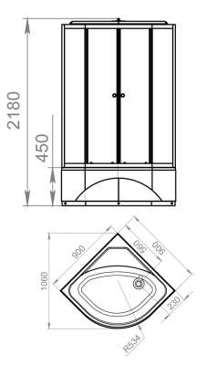 Душевая кабина Domani-Spa Delight 99 high 90x90 DS01D99HWM10 с гидромассажем
